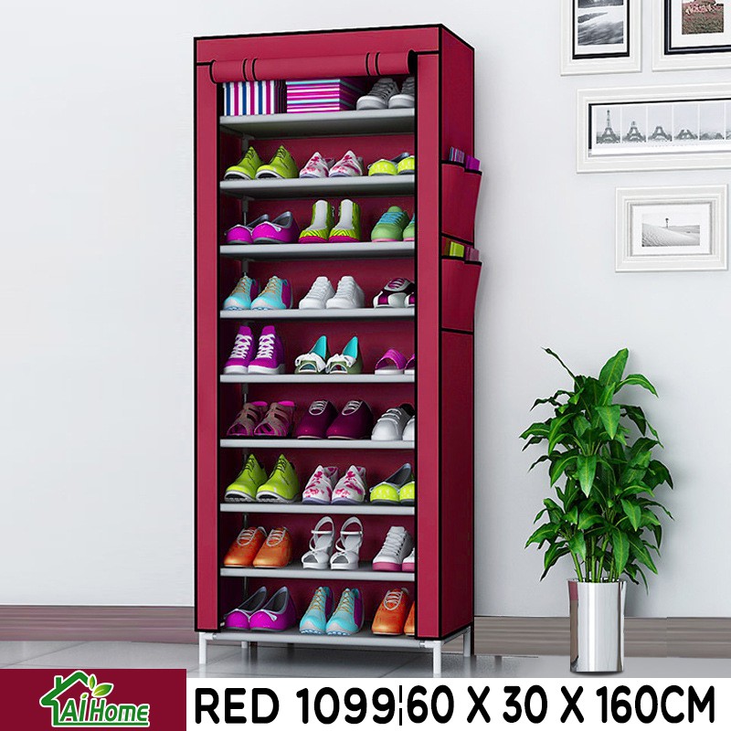 Rak Sepatu Serbaguna Tempat Penyimpanan Shoe Rack 10 Susun 9 POLOS Rak Sepatu cm 60 X 160 Susun Rakitan