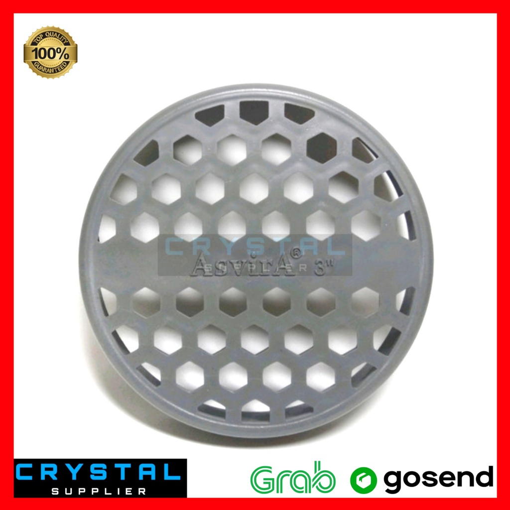 Dop Saringan ASVIRA 3" inch D PVC Tutup Pipa Lubang Bolong Hidroponik