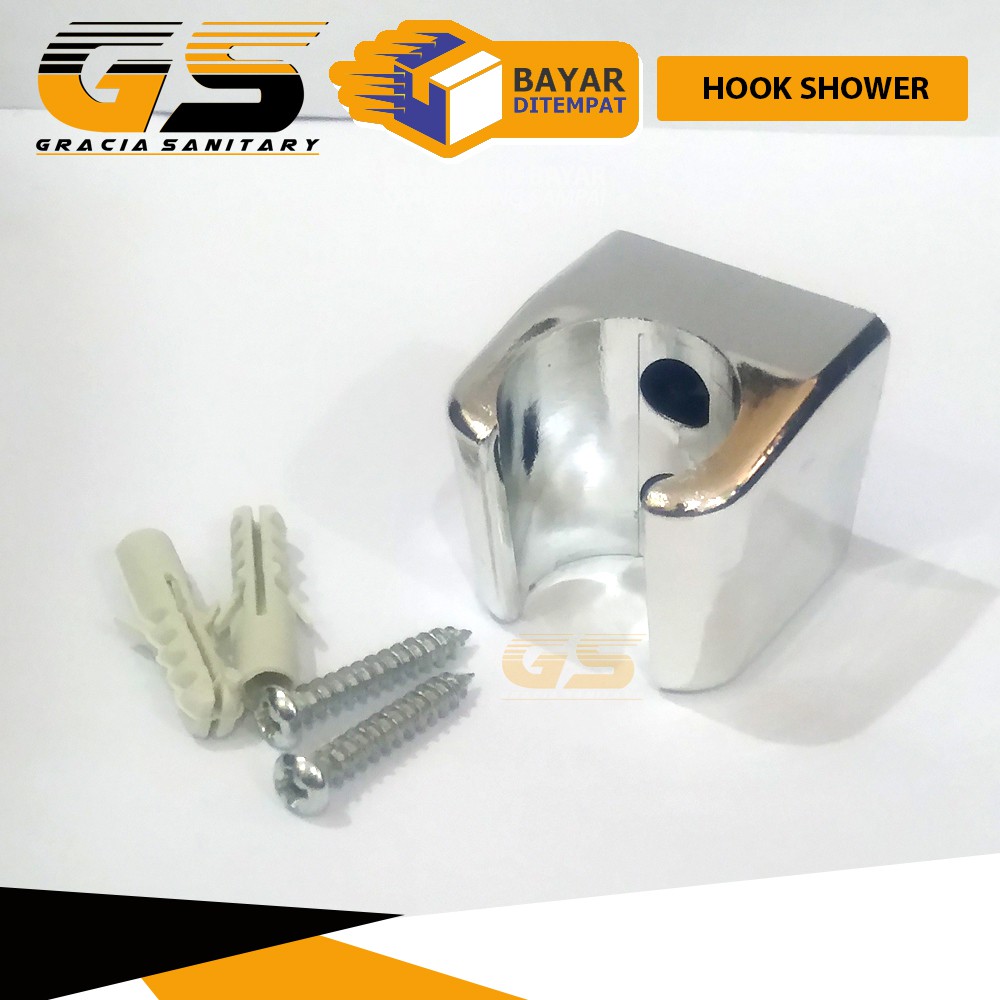 Holder / Breket Selang Shower Holder Kepala Kamar Mandi / Tempat Selang Shower