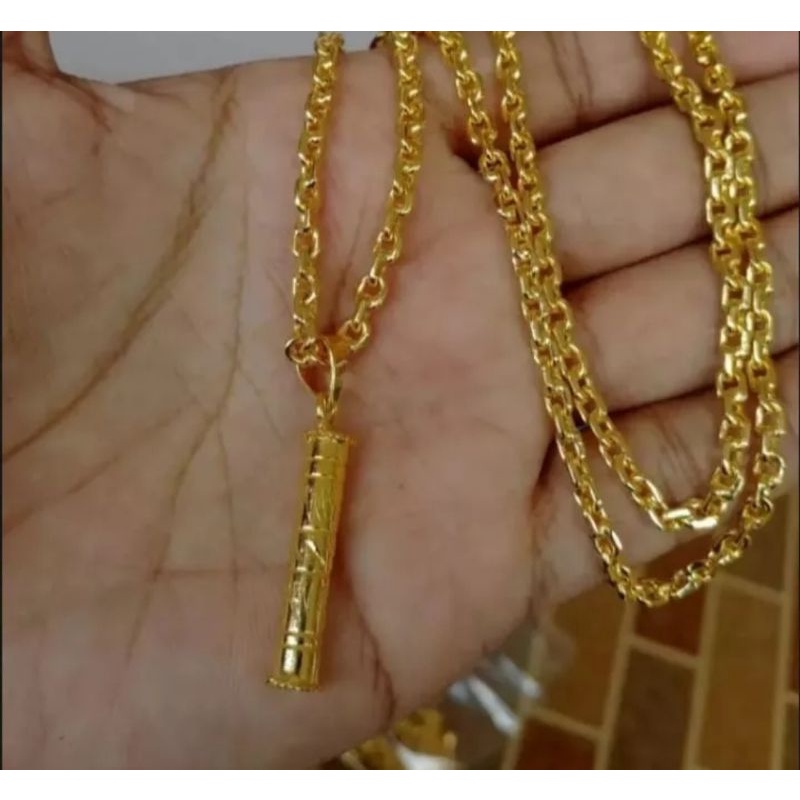 Kalung Nuri Free Liontin Bambu Ukir Gold Xuping Wanita 24K Canti Perhiasan Wanita Dewasa Anti Karat