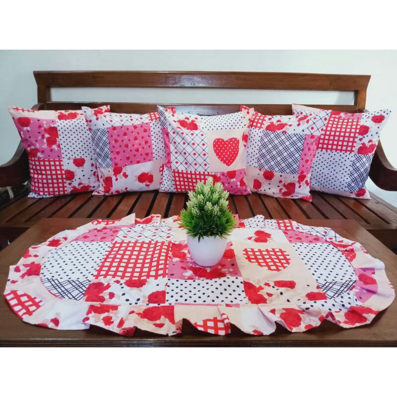 Sofa set,  taplak meja, sarung bantal sofa
