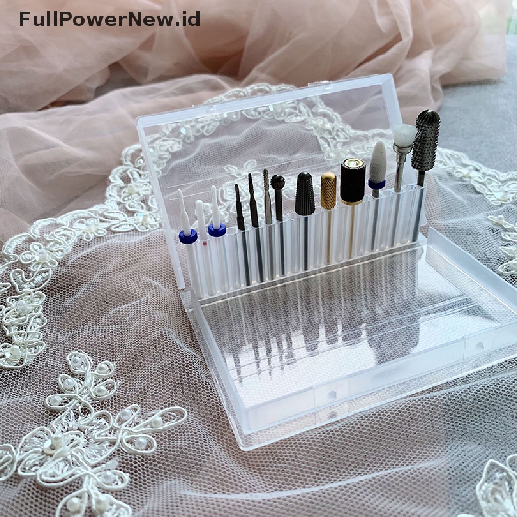 [KUKU PALSU] 1pcs Nail Drill Bit Storage Box Clear Display Box Display Nail Accessorie Tool .