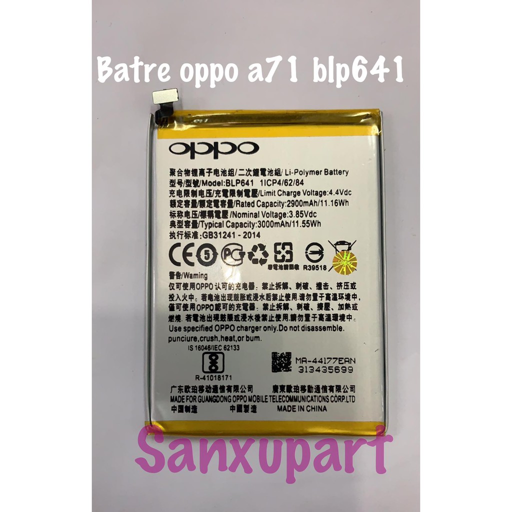 BAT BATRE BATERAI BATERE OPPO A71 BLP-641 ORIGINAL