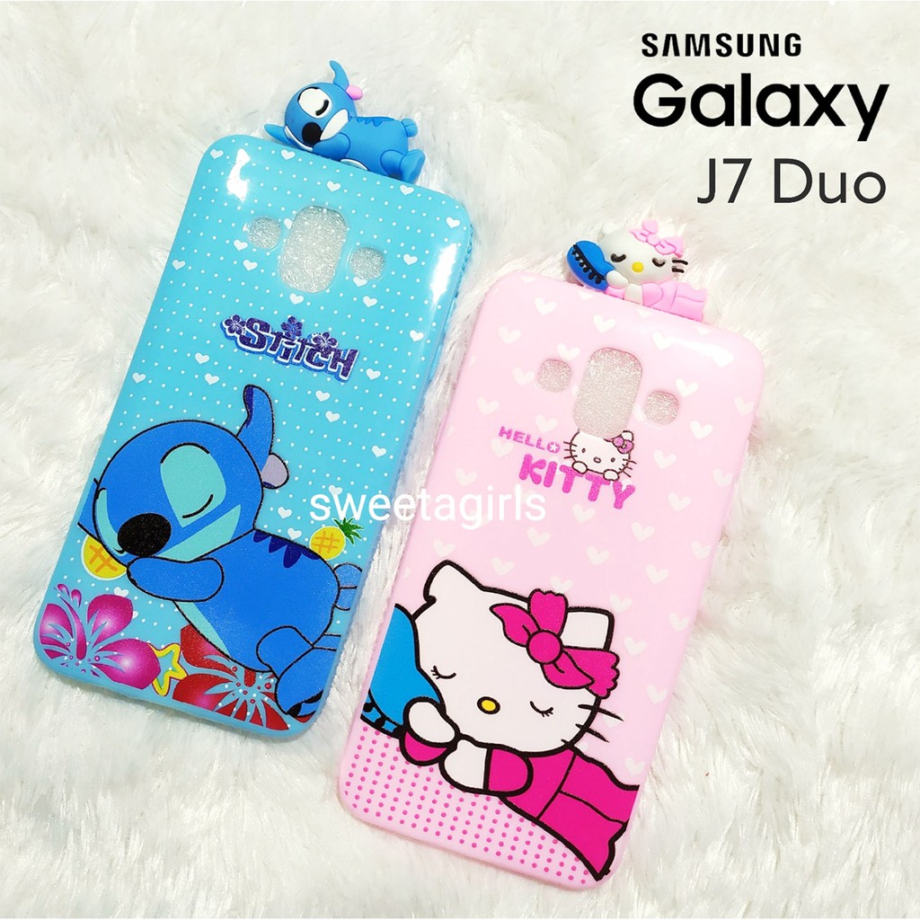 Silicon Case Glossy + Boneka 3D - Samsung Galaxy J7 Duos  - Sweetacase.id / Motif Kartun - Bisa Bayar Ditempat / COD / Casing Terbaru / Karakter Lucu / Casing Kartun / Kartun / Case murah / diskon / Import/ J7 Duo