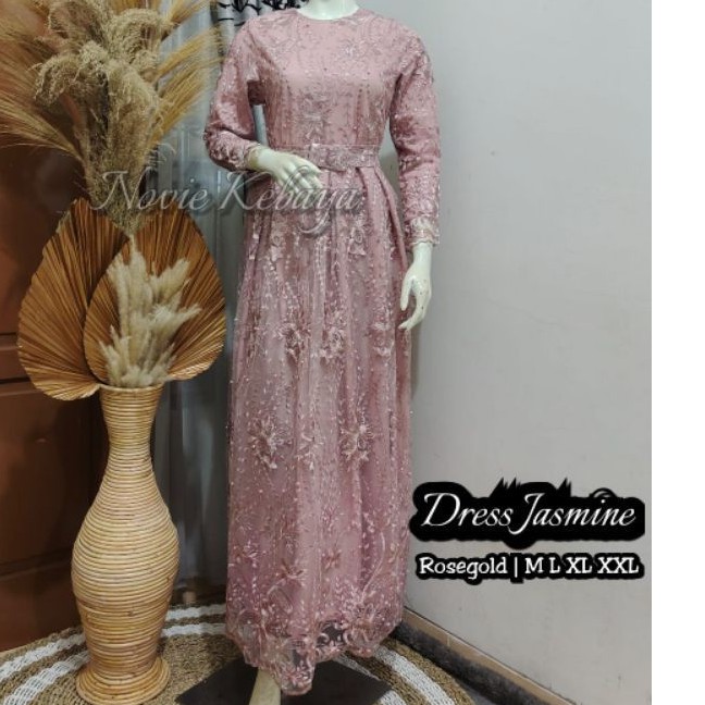 (REALPICT) Kebaya Gamis tille  - Kebaya Gamis Modren - Kebaya Original Novie - Gamis Brukat Tulle