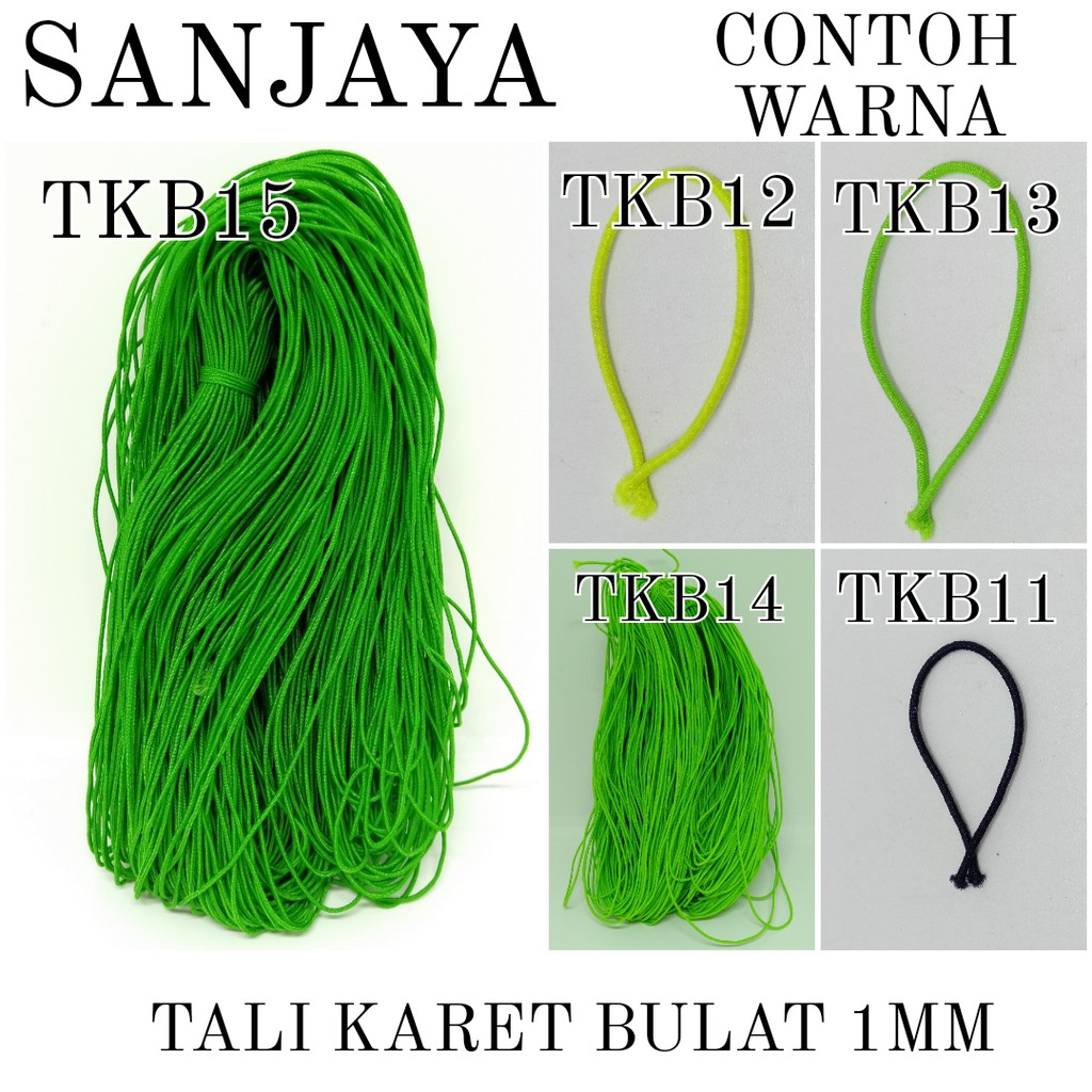 TALI KARET ELASTIS / TALI GELANG KARET / TALI ELASTIS BULAT WARNA WARNI / TALI KARET BULAT 1MM