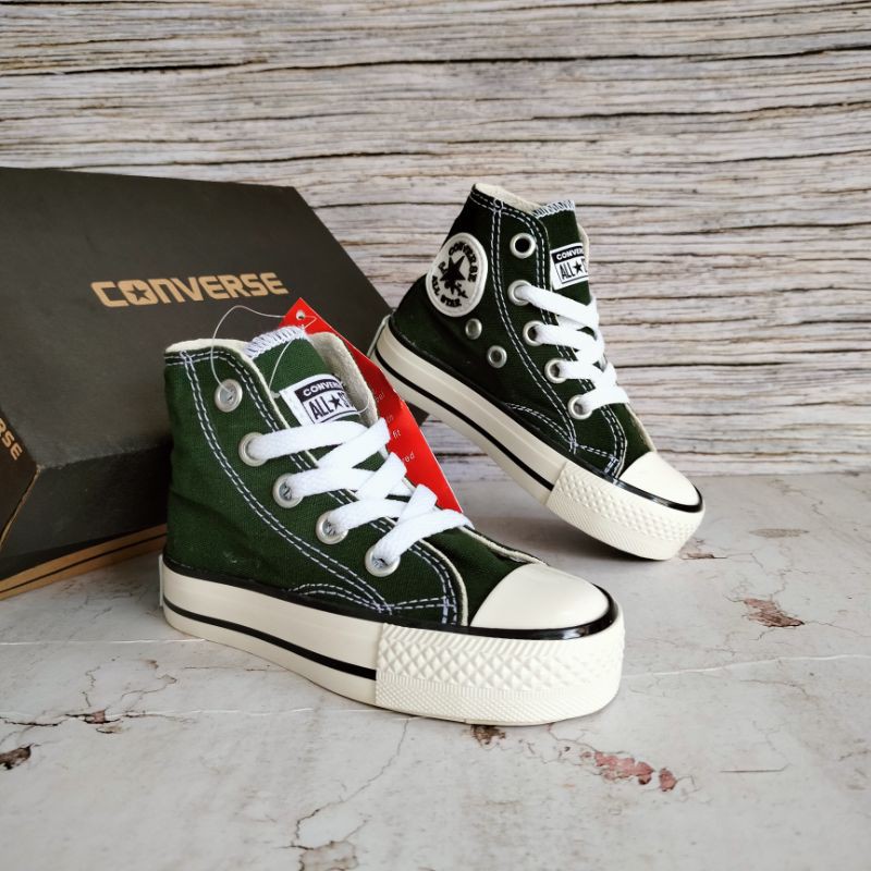 SEPATU ANAK CONVERSE ARMY 70S PREMIUM HIGH QUALITY CONVERSE ANAK HIJAU ARMY