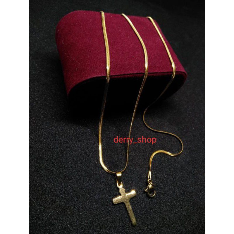 KALUNG PRIA DAN WANITA TITANIUM BANDUL SALIB