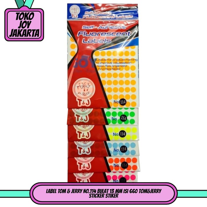 

Label TOM & JERRY No.114 Bulat 13 mm isi 660 Tom&Jerry Sticker Stiker