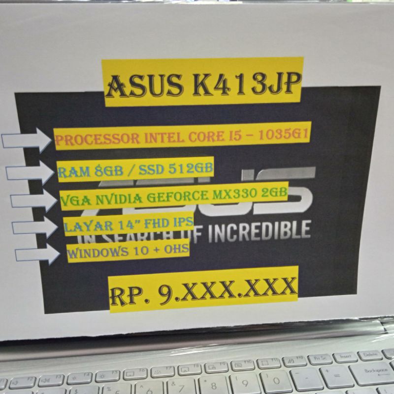 ASUS K413JP I5 1035G1 8GB SSD 512GB MX330 2GB