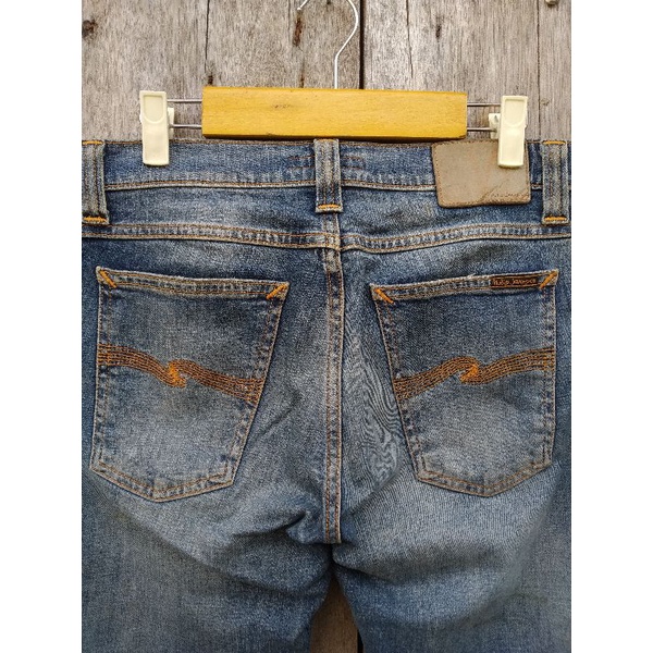 nudie jeans tight long john skinny ripped distressed size fit 30 second preloved