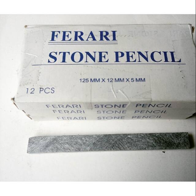 Kapur Besi Harga 1 Kotak/ Kapur Tukang/ Stone Pencil/Ferrari Stone Pencil - Kapur Besi - 125 x 12 x 5 mm/KAPUR BESI / STONE