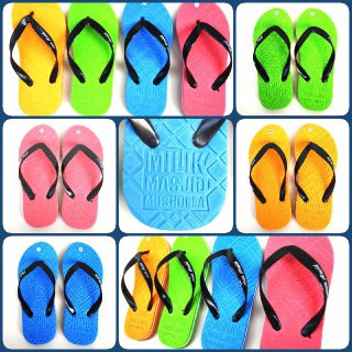 Sandal jepit wudhu emboss 10 pasang sandal jepit wudhu emboss cetak timbul sandal wakaf