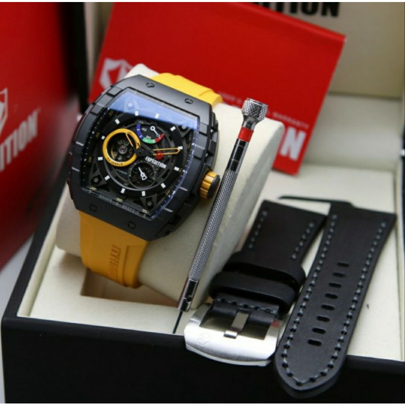 JAM PRIA JAM EXPEDITION E6782 YELLOW BLACK SPECIAL EDITION AUTOMATIC ORIGINAL