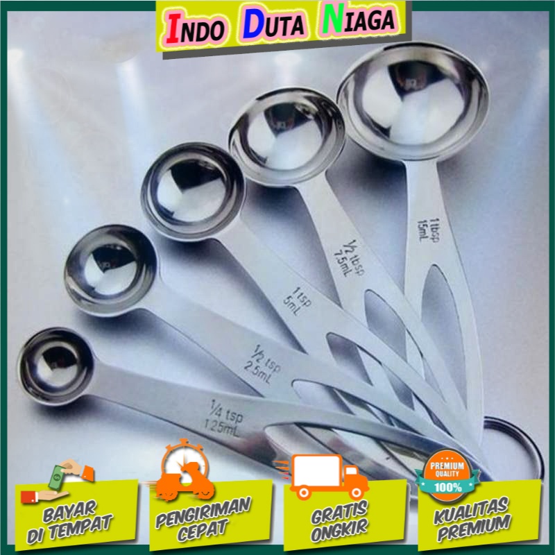 Friez Sendok Takar Cup Stainless Steel Measuring Spoon 5 PCS - S300