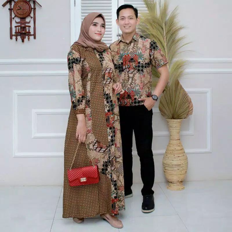 Jual BATIK COUPLE MODERN || GAMIS BATIK COUPLE || BAJU BATIK COUPLE ...