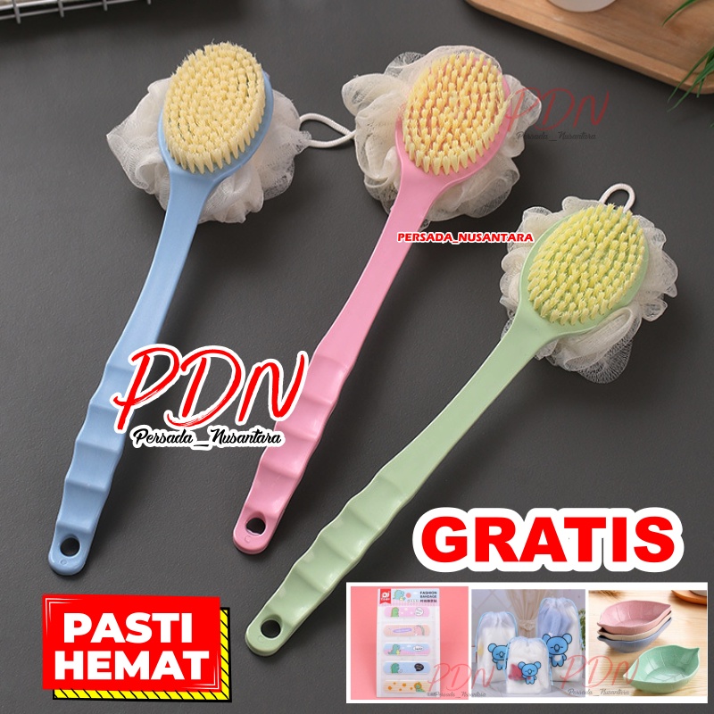 SPONS MANDI SHOWER PUFF BRUSH SIKAT MANDI PUNGGUNG PEMBERSIH DAKI ALAT BANTU BUSA SIKAT PENGGOSOK BODY SCRUB DAKI PUNGGUNG BADAN GAGANG PANJANG PN68