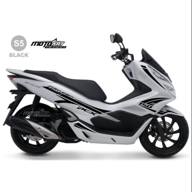 Sticker Cutting S5 Hitam Pcx  motor Putih