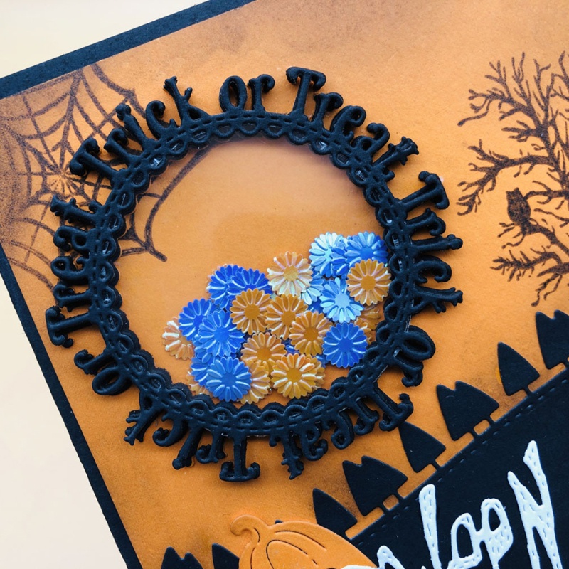 Zzz Cetakan Stensil Cutting Dies Motif Hantu / Labu Halloween Bahan Metal Untuk Scrapbook / Craft DIY