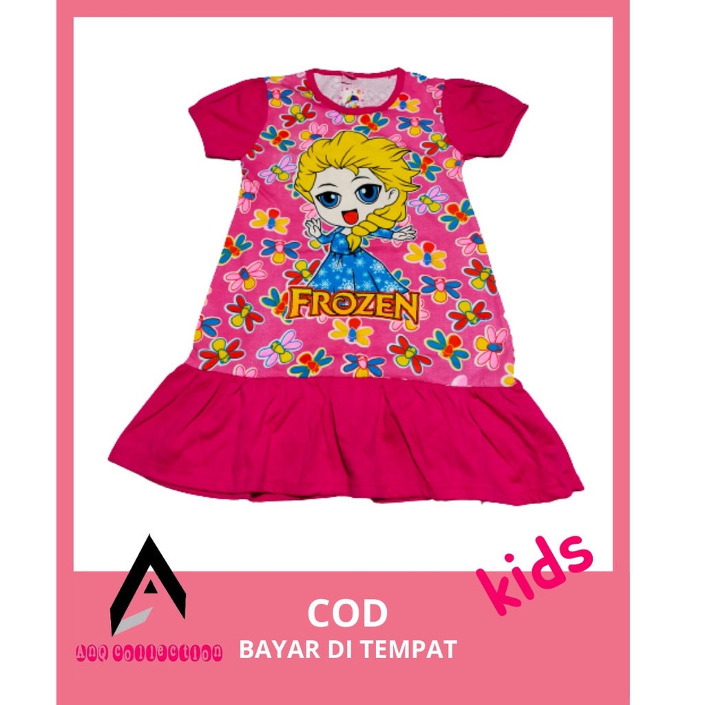 Baju Anak Perempuan Usia 4-6 Tahun Daster Anak Perempuan FROZEN