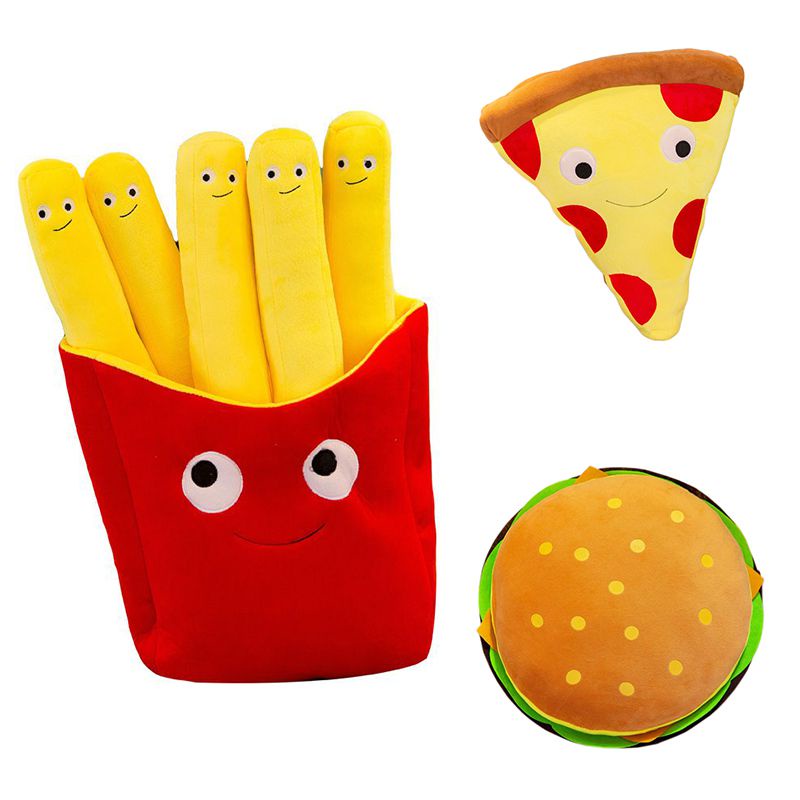 Plush Lucu Kartun French Fries Lembut Mainan Cuddly Pizza Bantal Cushion Hadiah Anak