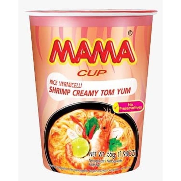 MAMA Rice Vermicelli Shrimp Creamy Tom Yum Bihun Rasa Tomyum (CUP) 50gr