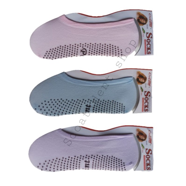 Kaos kaki balet tipis anti slip wanita 12 pasang