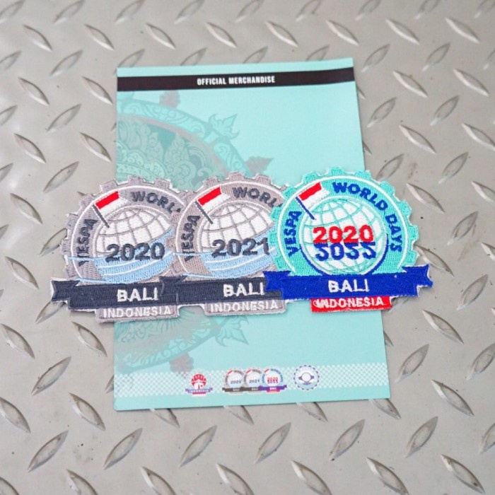 Vespa World Day VWD 2022 Triple VWD Patch Bordir Official Merchandise