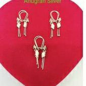 Anting rumbai panjang anak &amp; dewasa rose gold bambu perak asli 925/silver lapisan emas kuning murni.