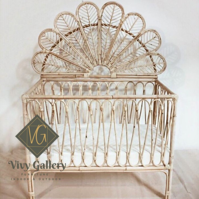 Box bayi rotan alami ranjang bayi modern