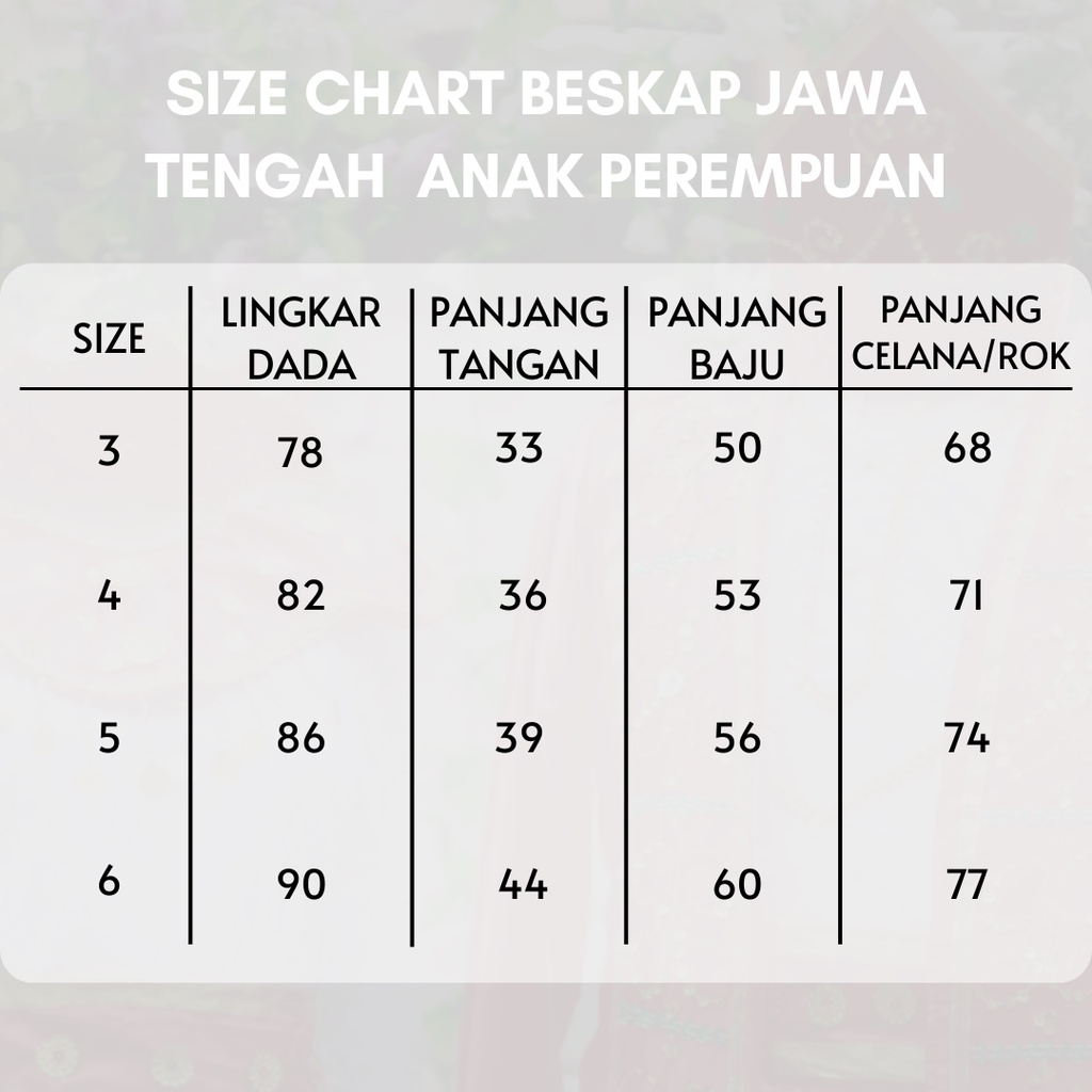 Baju Adat Beskap Jawa Tengah Anak satuan (Laki/Cewek)