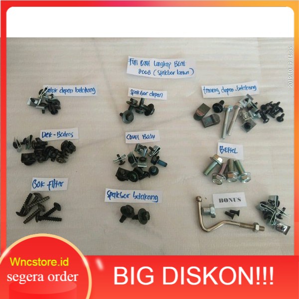 baut body honda beat tahun 2009 karbu full set