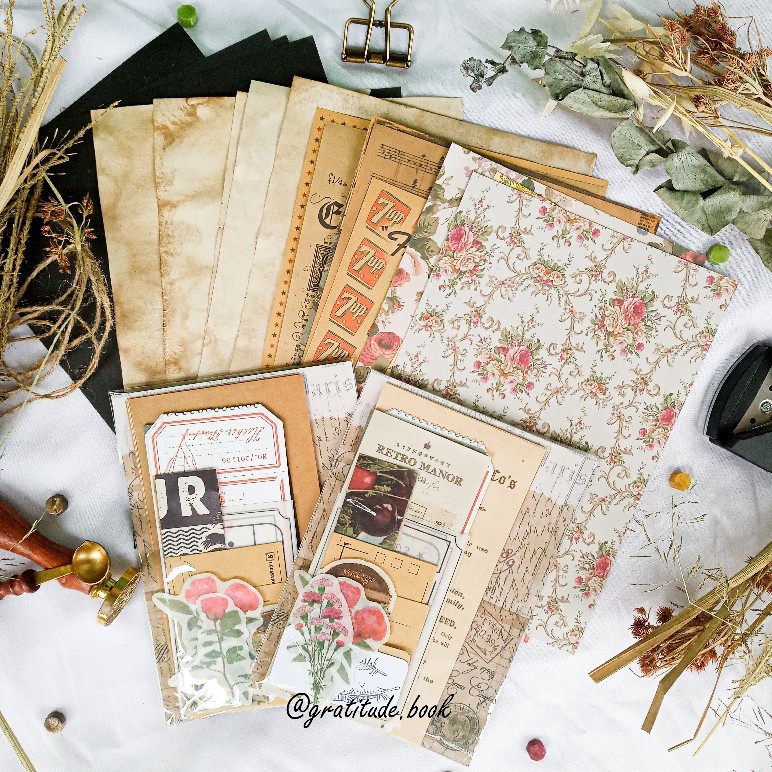 

Journal Paper Kit Vintage Bujo Scrapbook 60+