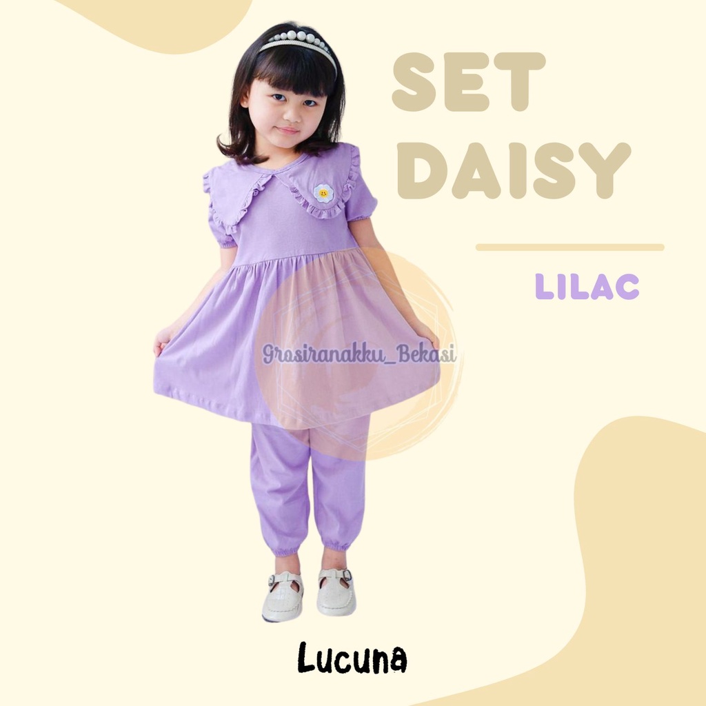 Setelan Anak Lucuna Daisy Warna Ungu 1-5tahun