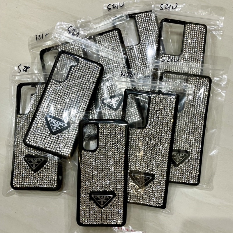 Pradaa Diamond Crystal Case Samsung S23 Ultra S22 S21 S20 plus Ultra S20+ S21+ S21+ S20Ultra S21Ultra S22Ultra Note 20 Note20 Note20Ultra