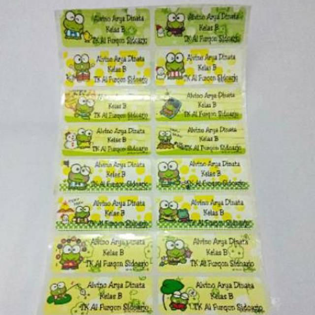 

Label Nama Keroppi Ukuran L