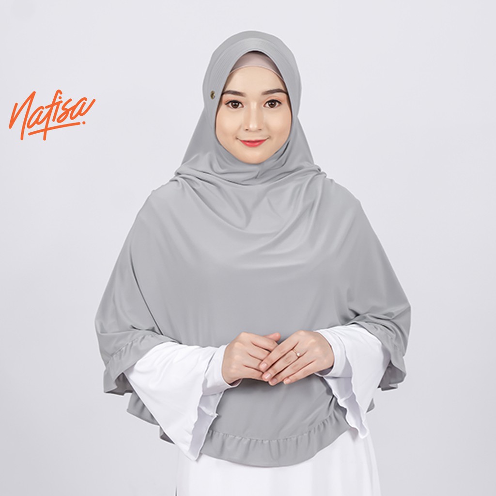 Jilbab Instan Syari Nafisa Bst | Hijab Instan Pet Bergo Premium Ped Kerudung Instan Serut Kanan Kiri