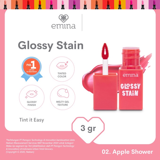 Emina Glossy Stain Lip Tint Bibir ✰ ascocobeauty ✰