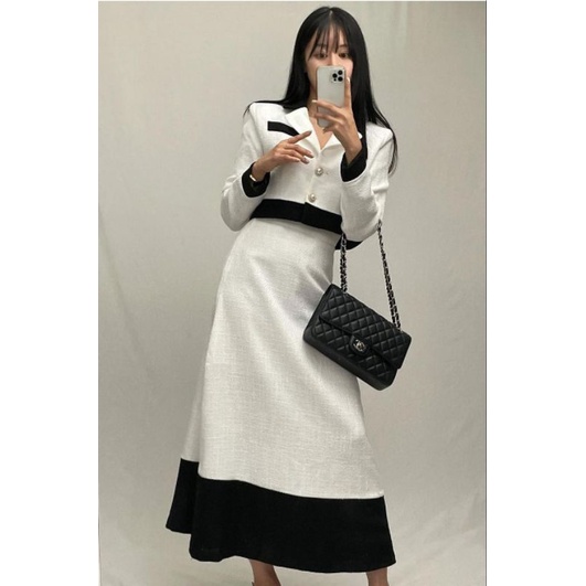 celia set tweed top+skirt