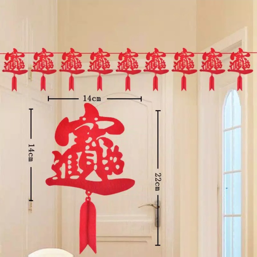 Chinese new year banner hiasan gantung imlek