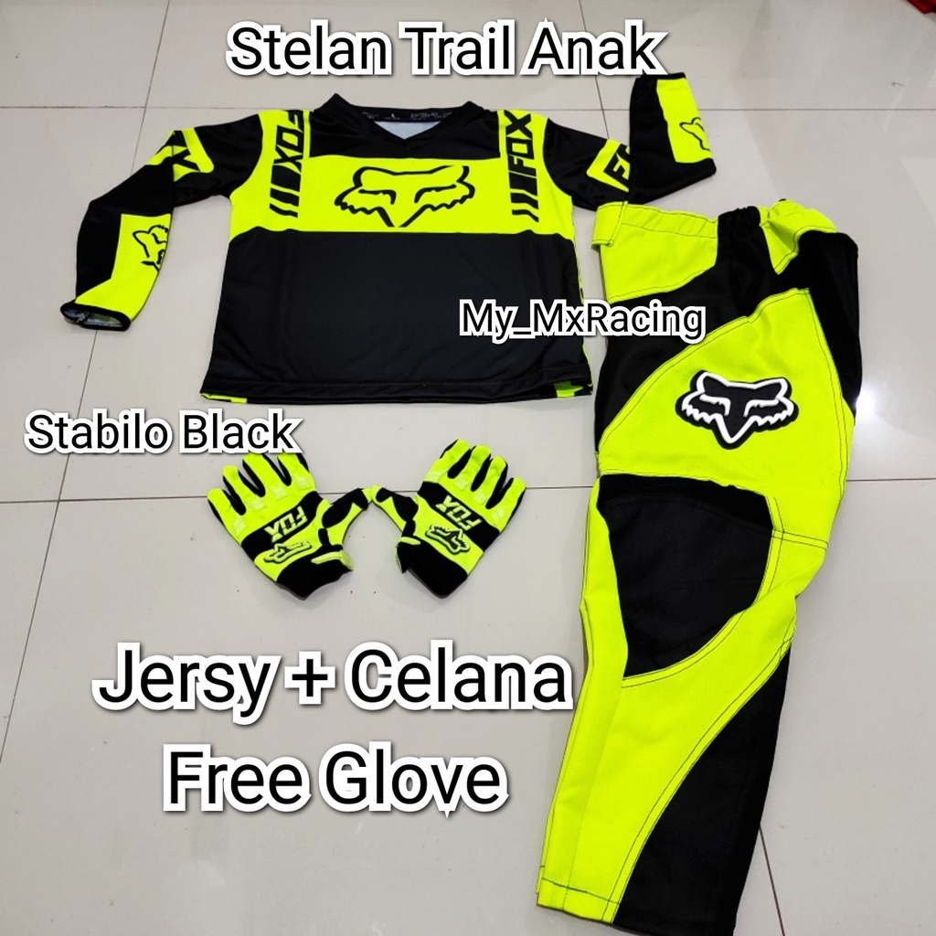 Jerset jersy cross anak atau baju trail anak BONUS SARUNG TANGAN stelan offroad anak jersey adventure trabas buat anak kids