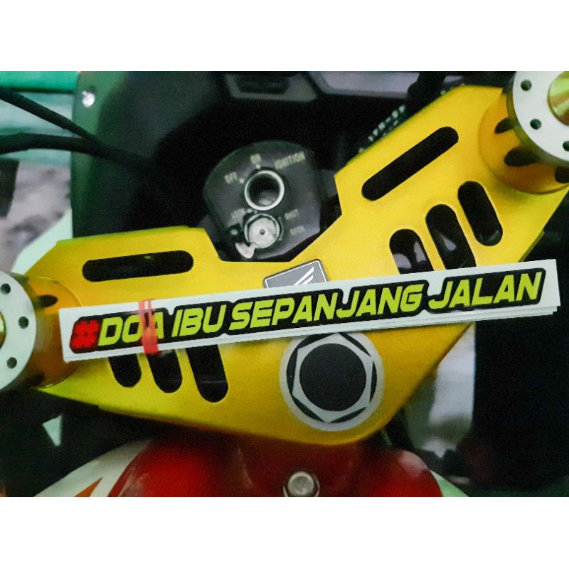 Sticker Visor Helm Tulisan Doa Ibu Sepanjang Jalan