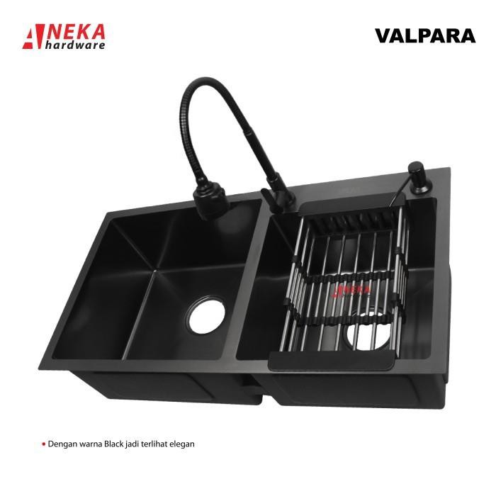 Kitchen Sink Black 8143 2Lubang Velar Sus304