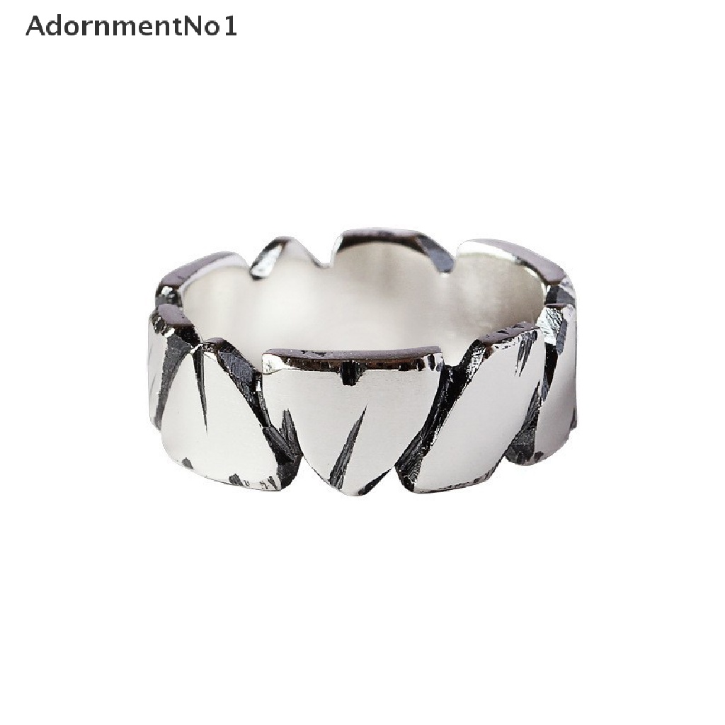 (AdornmentNo1) Cincin Terbuka Adjustable Motif Hati + Tulisan Rock Retro Untuk Pria / Wanita