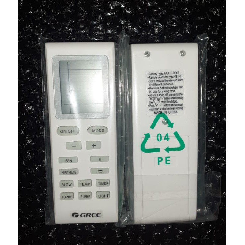 Remote ac split GREE standar type remote YB1F2