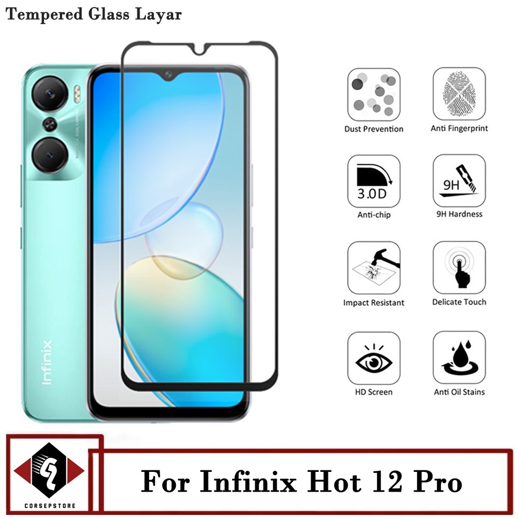 Promo Tempered Glass Layar Infinix Hot 12 Pro Antigores Pelindung Layar Hp