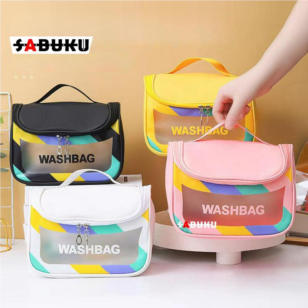 [S&amp;K] Wash Bag Bahan PVC Toilet Travel Pouch Tas Make Up Transparan Pouch Make Up Travel-SK1007