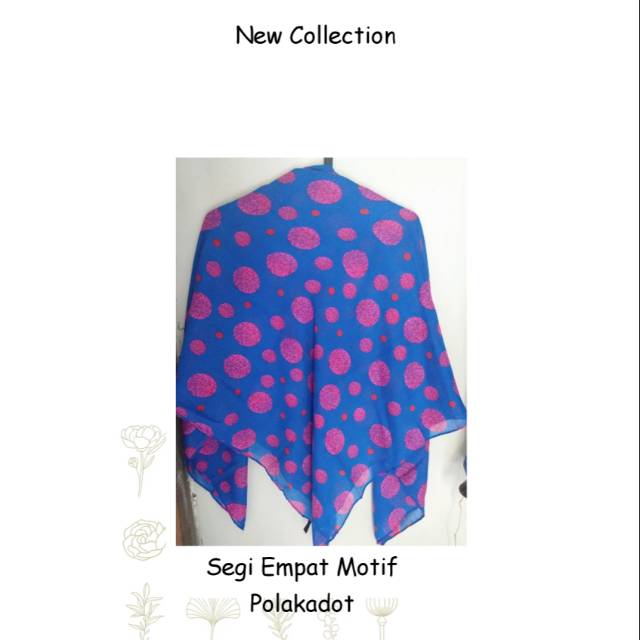Hijab segi empat premium motif polkadot