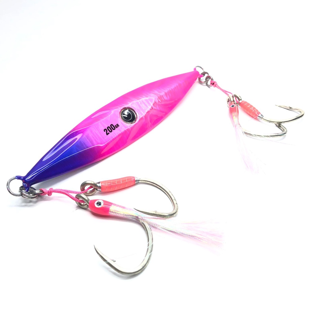 Umpan Lure Metal Jig Diamond Short 200gr GID The Angler Series + 2 Assist Double Hook GID 3/0