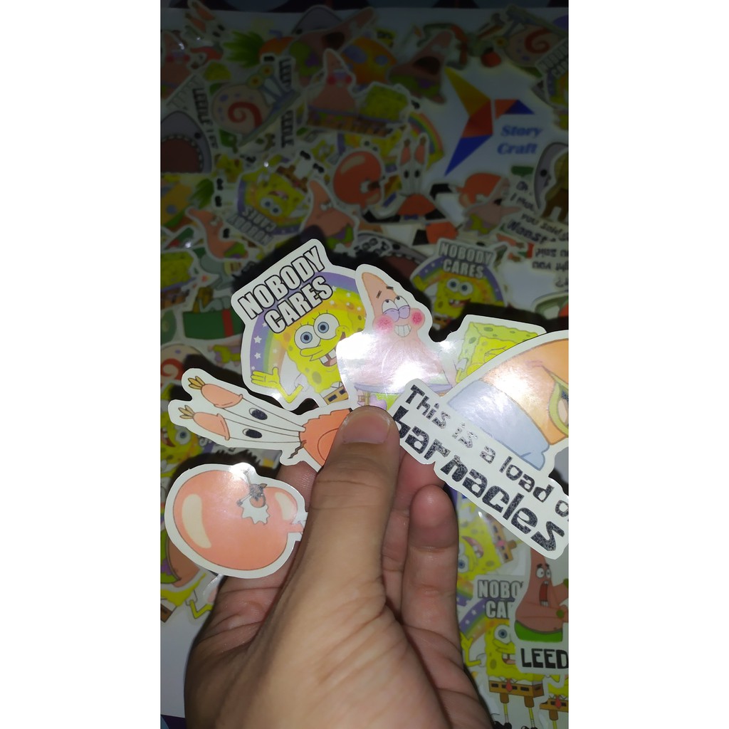 Stiker Kartun Spongebob Bahan Glosy Chromo Murah Shopee Indonesia